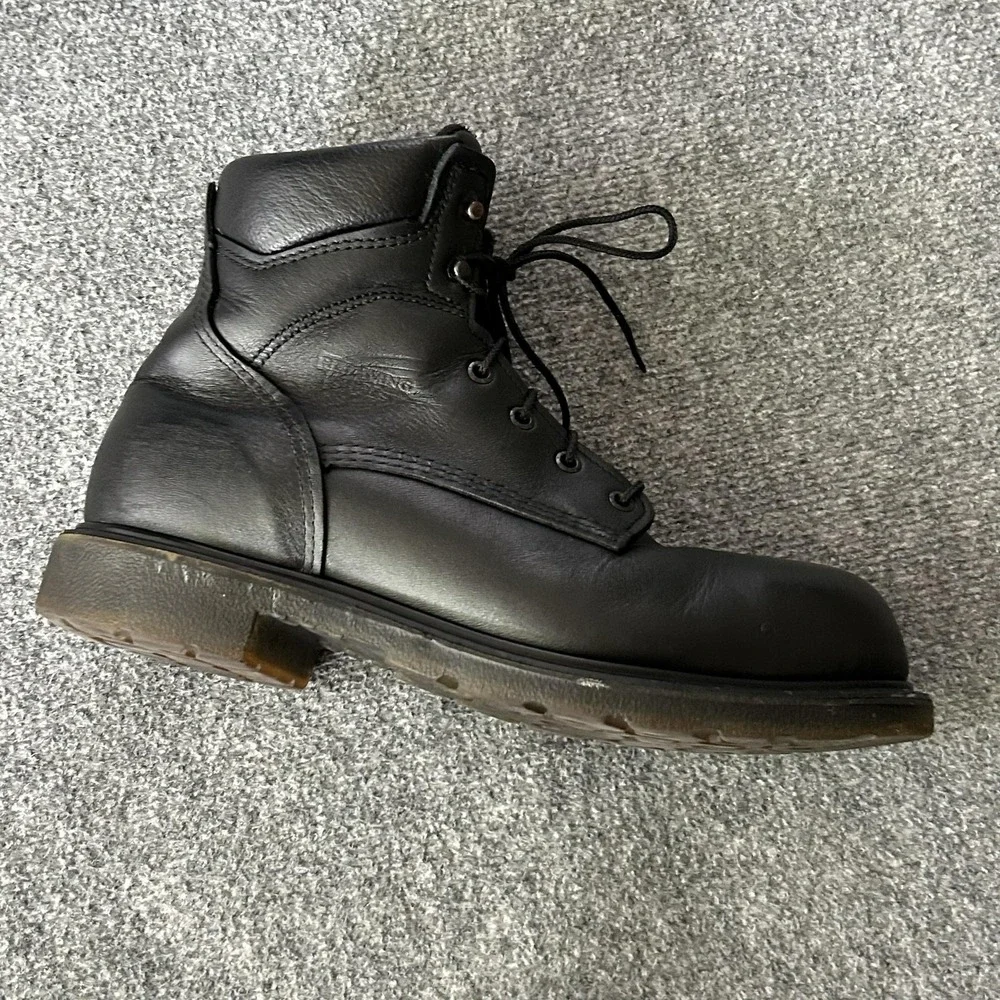 Red Wing Boots Mens Size 11B Black Leather Work Safety Toe EH 3507 USA